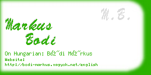 markus bodi business card